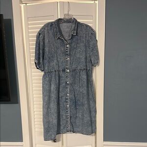 Denim Button-Up Dress